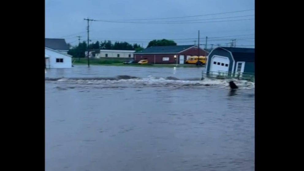 A video shows severe flooding early Sunday in Ellenburg, New York after the area received 3 to 5 inches of rain.  (Video: Dylan Charlebois/TMX)