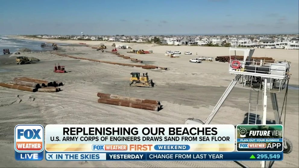 The U.S. Army Corps of Engineers has been filling eroded beaches with sand up and down the East Coast and Gulf Coast for decades. Now they're working on widening the beaches this summer in parts of New Jersey. FOX Weather's Katie Byrne reports. 
