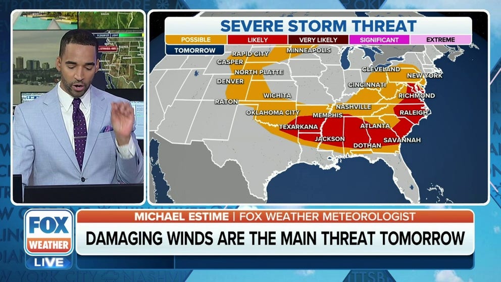 Severe storm threat moves in Southeast on Sunday | Latest Weather Clips ...
