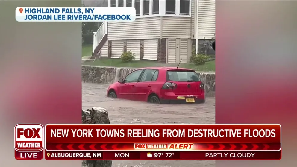 Highland Falls, new York, resident Jordan Lee Rivera joined FOX Weather on Monday to describe what it was like to live through the historic flooding across the lower Hudson Valley on Sunday.