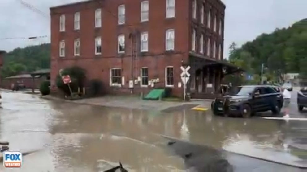 FOX Weather meteorologist Ian Oliver is in Montpelier, Vermont, and recorded jaw dropping video showing the scope of devastating flooding.
