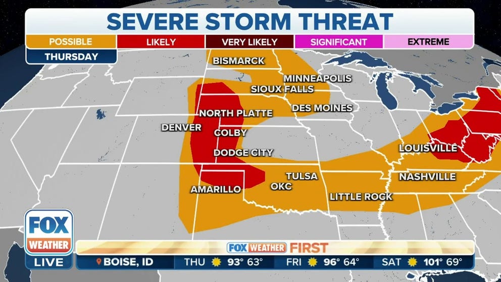 Severe weather a risk across the Plains on Thursday and Friday | Latest ...