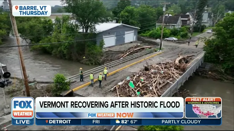 The people of Barre, Vermont, are working to rebuild homes, businesses and roads after this week's storm, as another storm heads toward the Green Mountain State. FOX Weather's Katie Byrne reports. July 14, 2023.