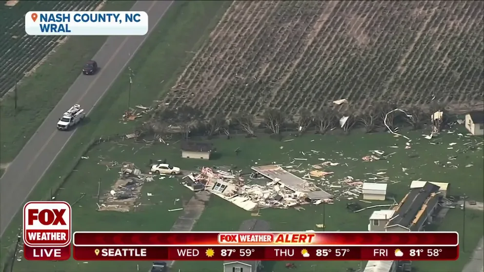 Nash County Sheriff Keith Stone tells FOX Weather the state and community are working to recover after a violent tornado ripped through parts of I-95 and a Pfizer pharmaceutical plant in Rocky Mount. 