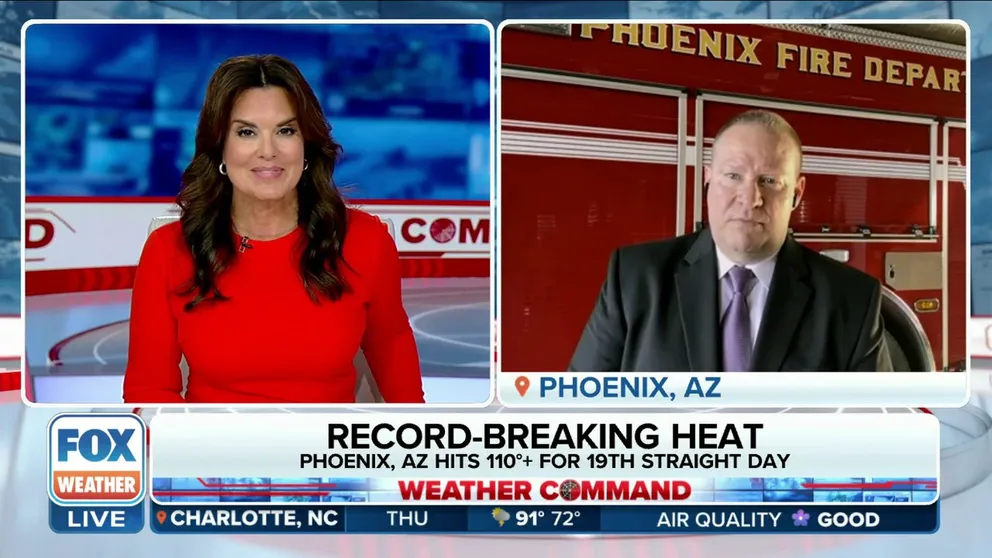 FILE – Phoenix Emergency Management Director Brian Lee explains how the city's Heat Relief Network is responding to the scorching heat in Arizona by providing resources to community members. 