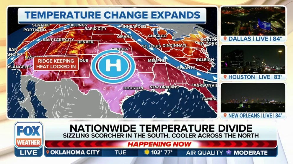 Another day of triple-digit temperatures and high humidity is expected across the southern U.S. with 48 million people under heat alerts on Tuesday morning.