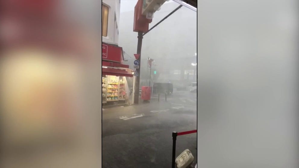 A thundery deluge brought flash flooding to Tokyo on Tuesday, videos from the Japanese capital showed, as the south of the country was braced for the approach of a powerful typhoon.