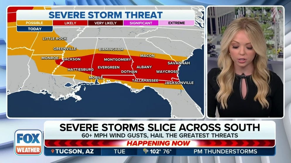 Southern US braces for severe weather that could slice across the ...