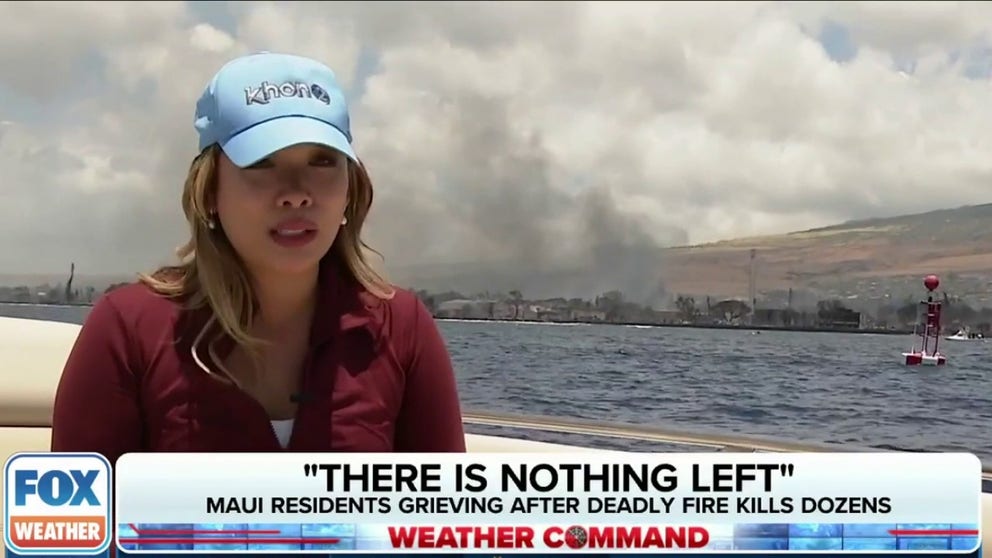 KHON Reporter Brigette Namata reports from the shores of Maui where the Hawaii wildfires have left the landscape charred. Namata said it's like looking at a war zone. 