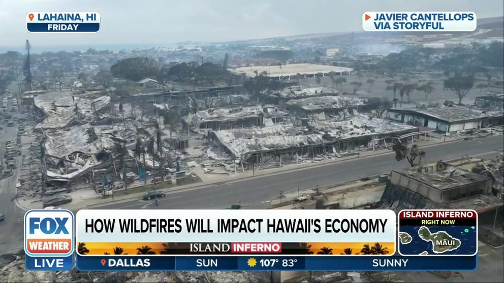 Meteorologist and CEO of Meteomatics North America Paul Walsh joined FOX Weather on Sunday to explain how the devastating wildfires in Hawaii will deliver a crushing blow to the state’s economy just as it began to recover from the pandemic.
