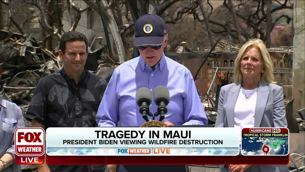 President Joe Biden and the first lady visited Maui nearly two weeks after fast-moving brush fires devastated historic Lahaina. The Bidens toured the burn areas and visited with survivors and first responders.