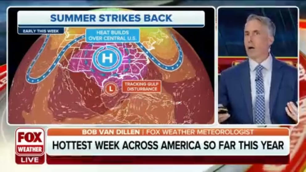 Meteorologist Bob Van Dillen warns that this week could be the "hottest week so far in America" this summer. Excessive Heat Warnings cover the midsection of the country.