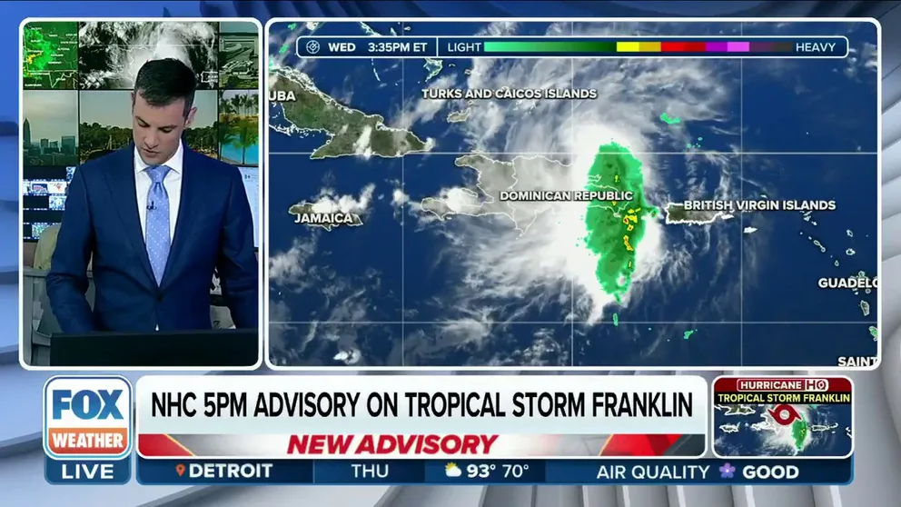 Franklin made landfall Wednesday on the Dominican Republic. The National Hurricane Center called the heavy rain "life threatening." Meteorologist Ian Oliver shows us where the storm is headed next.