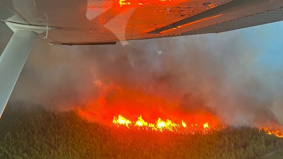 Mike Strain, Louisiana Commissioner of Agriculture and Forestry gives updates on the Tiger Island fire that prompted the evacuation of Merryville.