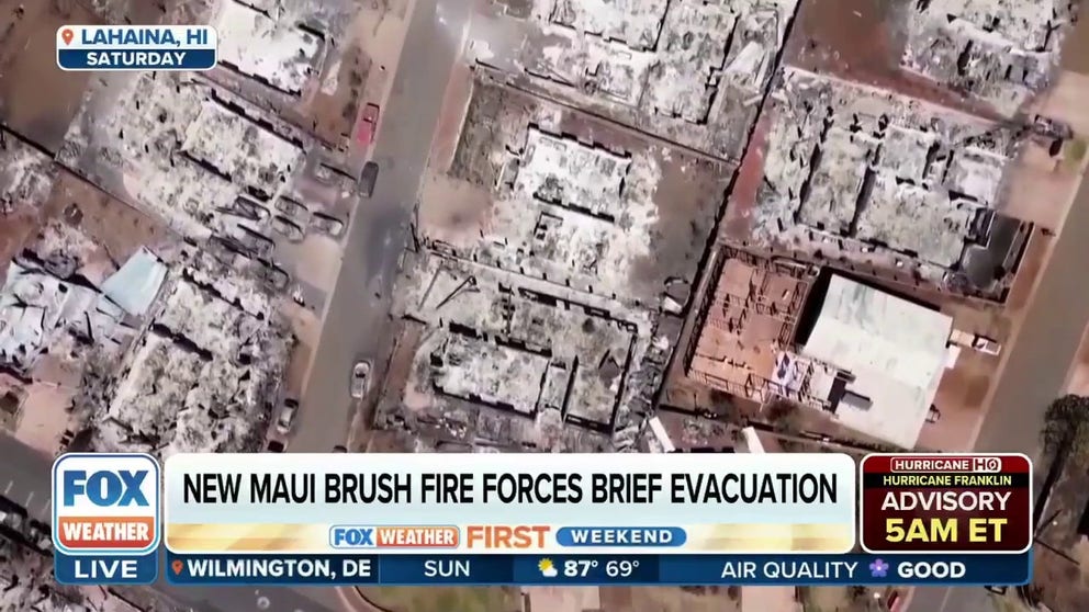 A new brush fire on Maui forced temporary evacuations over the weekend in a residential neighborhood. The fire broke out a few miles from the deadly fires in Lahaina. 