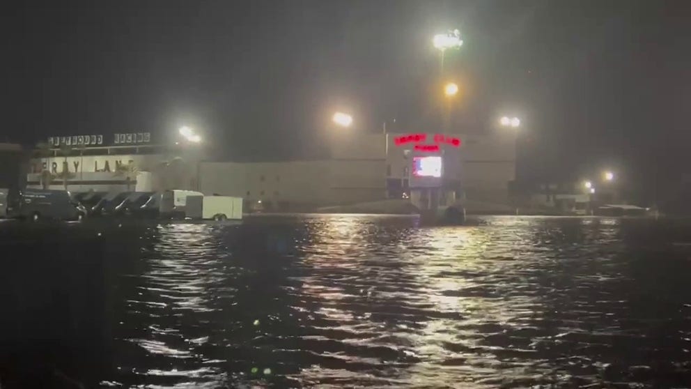 Flooding is seen in video recorded by the St. Petersburg Police Department on Wednesday, August 30, 2023.