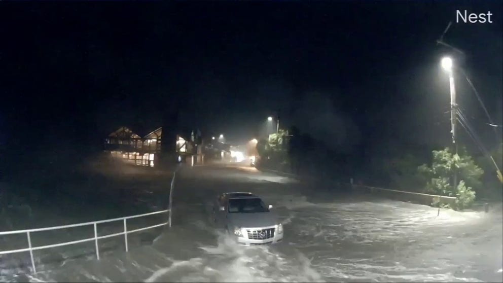 An incredible time lapse video shows a powerful storm surge from Hurricane Idalia inundating the coast in Cedar Key, Florida, on Wednesday, August 30, 2023.