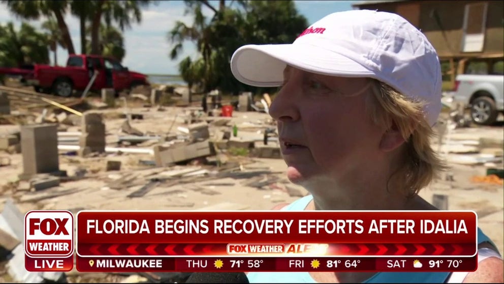 Storm surge from Hurricane Idalia destroyed homes in the town of Horseshoe Beach, with some homes being swept off of their foundation. FOX Business correspondent Grady Trimble reports. August 31, 2023.