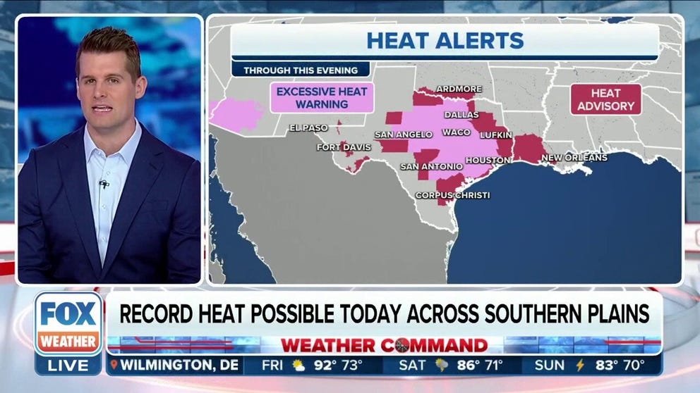 In the Southern Plains, the FOX Forecast Center said dozens of daily record highs are expected to fall in the days ahead. Sept. 8, 2023.