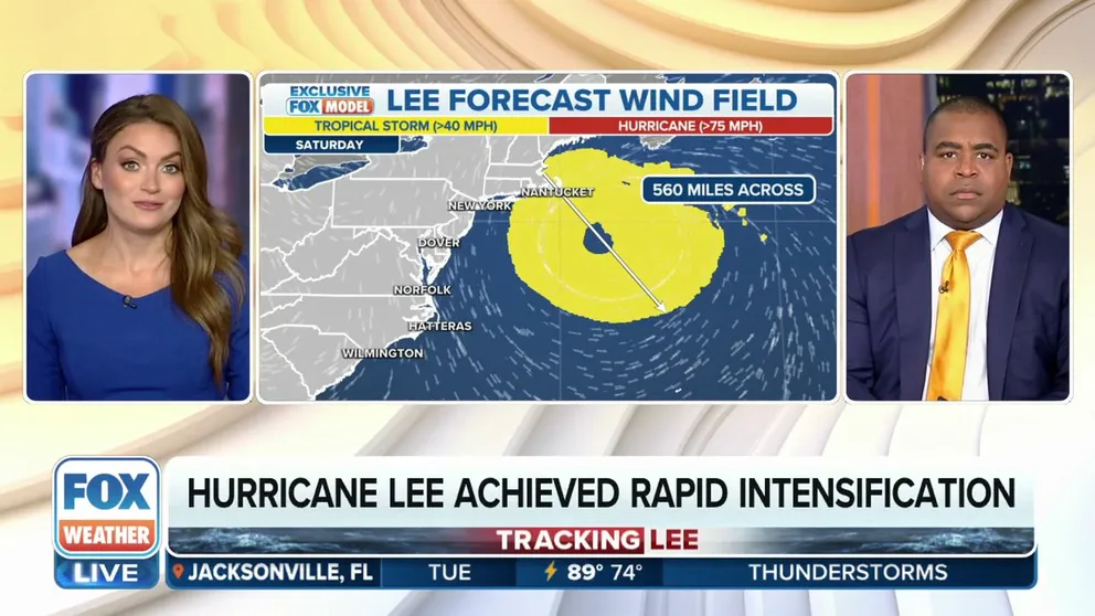 Hurricane Lee remains a Category 3 hurricane as of the latest advisory from the National Hurricane Center as the East Coast keeps a close eye on the storm's potential track.