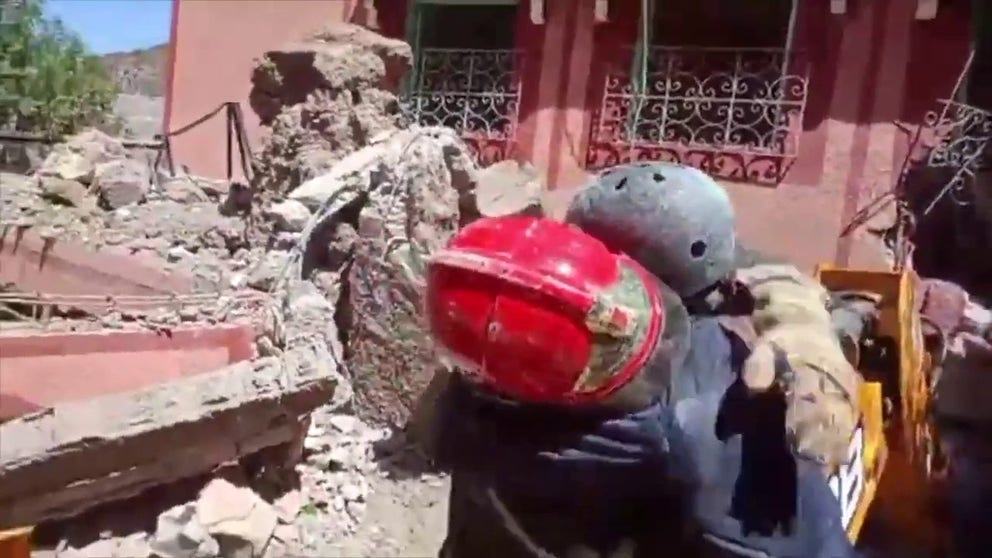 Video from the Moroccan village of Moulay Brahim shows an earthquake survivor being pulled from the rubble of a building and rescuers celebrating the successful recovery. (Video credit: Al Maghribia Al Yaoum via Storyful)