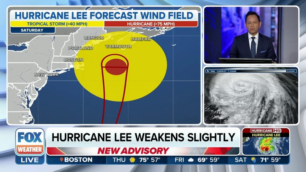 Hurricane Lee remains a Category 1 hurricane as the powerful story continues to spin to the north closer to New England, and impacts to the region could begin as early at Friday.