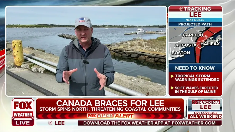 Lee is on track to brush New England with rain, potentially damaging winds, and rough surf tonight-Saturday. The center of the storm will stay east of the U.S. and move into Canada.