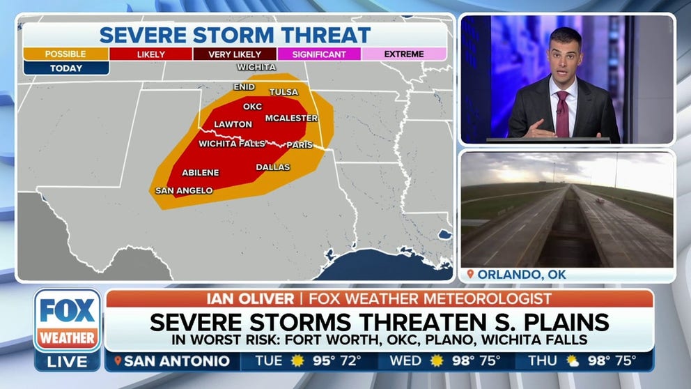 Severe storms threaten Southern Plains on Tuesday | Latest Weather ...