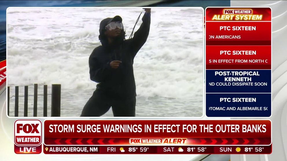 FOX Weather's Brandy Campbell reports from Hatteras Island, North Carolina, as Potential Tropical Cyclone Sixteen approaches.