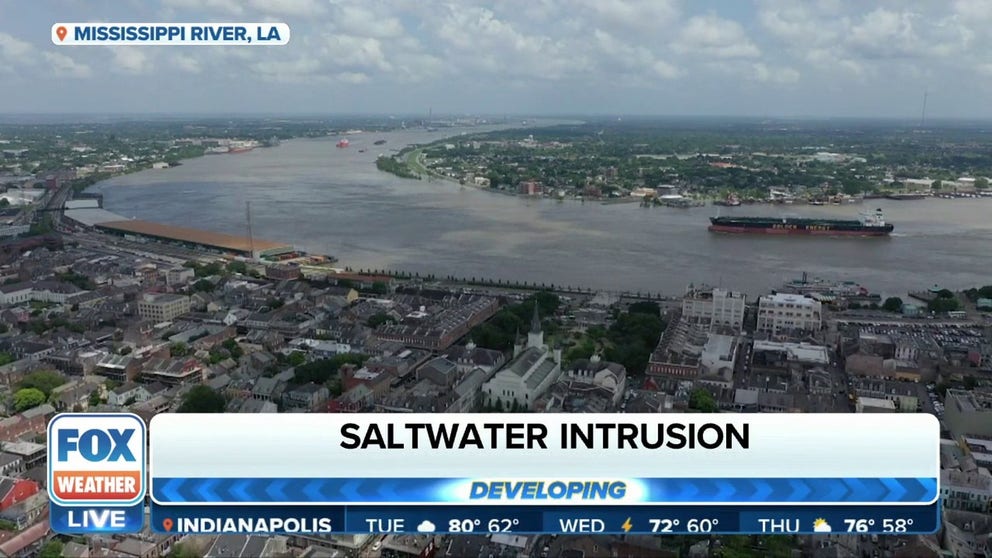 Without enough fresh water in the Mississippi River salt water from the Gulf of Mexico is intruding on Louisiana's fresh drinking water supply. FOX Weather Correspondent Robert Ray reports from New Orleans, where the drought continues.