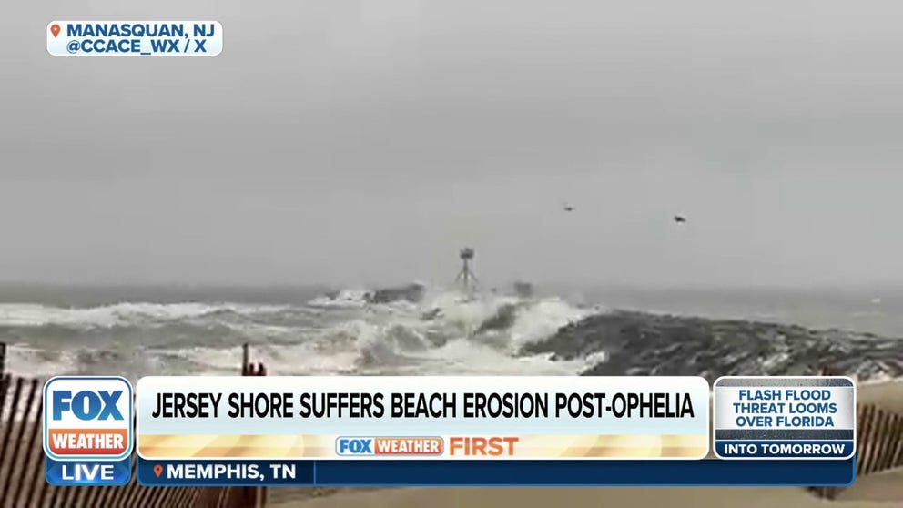 Waves have been relentlessly pounding the New Jersey coastline leading to potentially deadly rip currents and beach erosion. Monmouth County Sheriff Shaun Golden joined FOX Weather on Wednesday to explain what kind of damage the coastline in his county has faced.