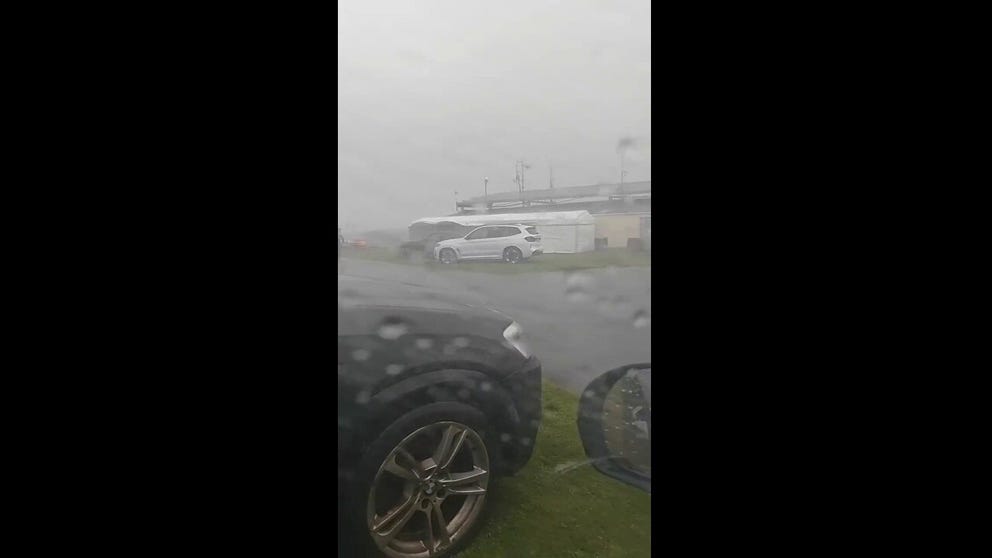 Joe Seward sat in his dry car and took video of the miserable conditions brought by Storm Agnes. "To say conditions are not ideal is a slight understatement," he posted on X.