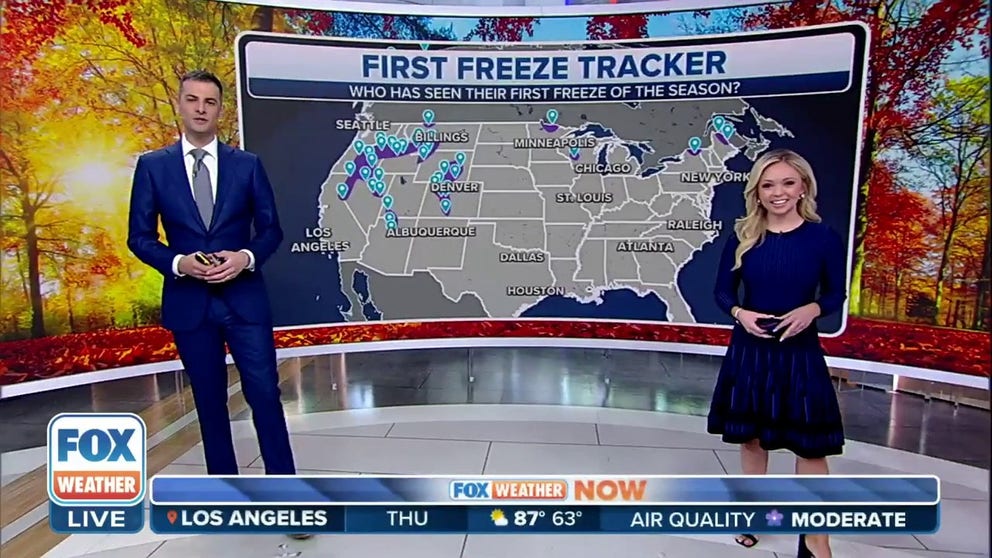 FOX Weather is tracking freezing air behind a cold front sweeping the nation through the weekend. Who will feel the first taste of winter after record heat baked so many for the start of October?