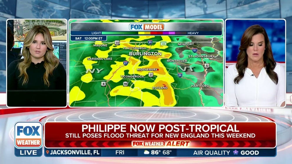 Philippe has become a post-tropical storm but still poses a risk of flash flooding across New England this weekend, the National Hurricane Center said in its final advisory on the storm.
