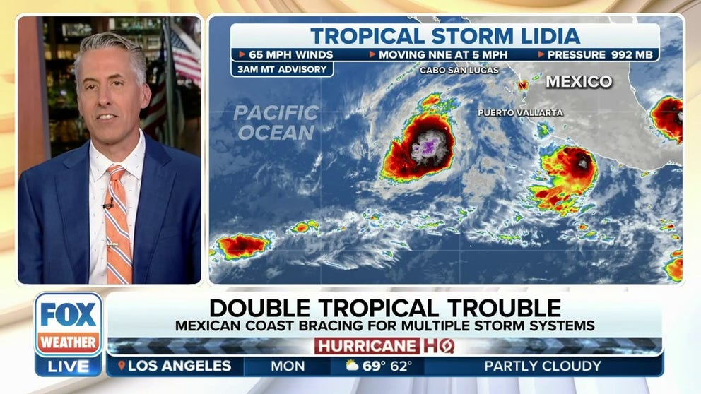 Mexican coastline to be impacted by tropical storms Lidia, Max in Pacific | Latest Weather Clips | FOX Weather