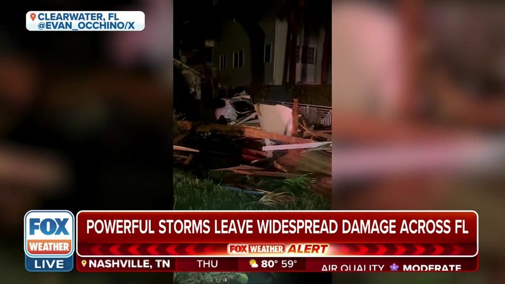 A tornado threat developed in Florida late Wednesday and continues Thursday morning, and damage has been reported along the Sunshine State's Gulf Coast.