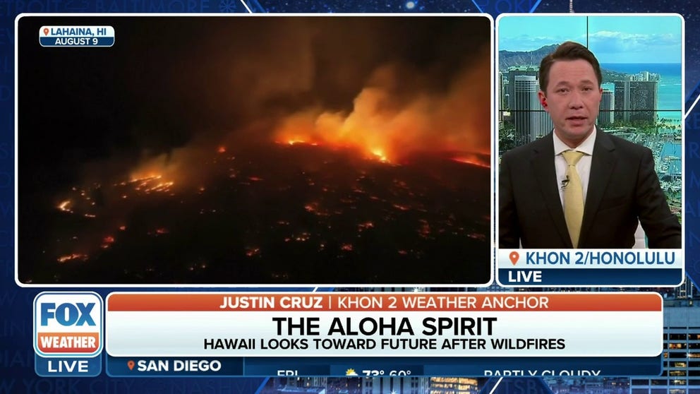 KHON-TV 2 Weather Anchor Justin Cruz joins FOX Weather to speak about the recovery process Hawaiians are still enduring after dozens were killed in a wildfire that wiped out much of Lahania in early August.  