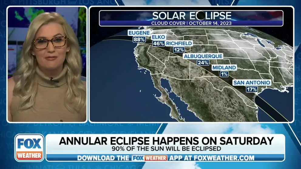 Millions across the West and Southwest are hoping for clear skies to see the annual solar eclipse Saturday morning. Outside the Pacific Northwest, viewing conditions are looking good. 