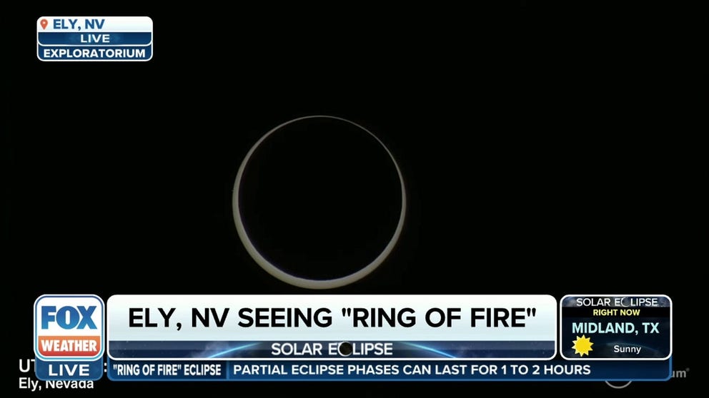 FOX Weather coverage of the annular solar eclipse passing over Nevada.