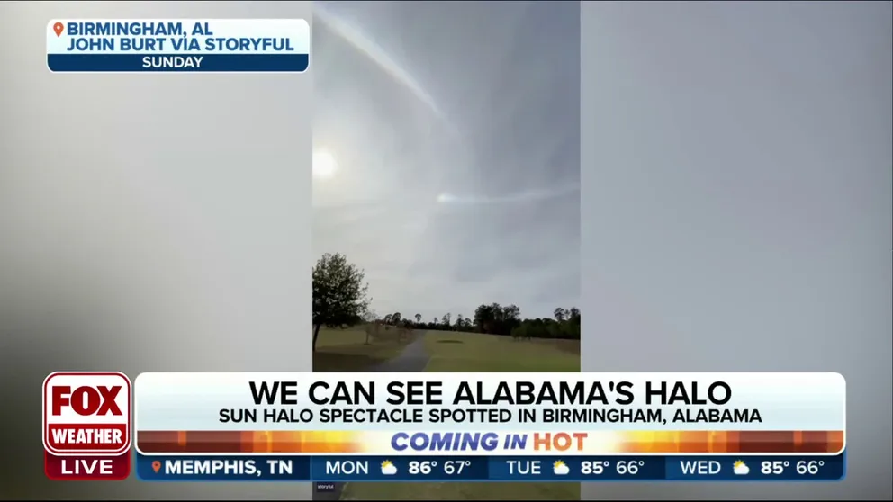 Thin icy clouds treated folks near Birmingham, Alabama with sun halos, rimming the Sun.