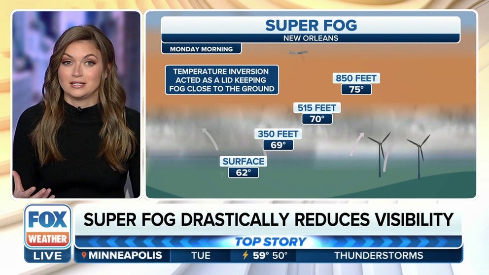 FOX Weather meteorologist Britta Merwin explains what super fog is and how it led to a fatal, multi-vehicle pileup on a Louisiana highway on Monday, October 23, 2023.