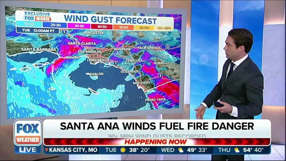 Dry, warm conditions and powerful Santa Ana winds are prompting fire weather and wind alerts across Los Angeles and Ventura counties. 