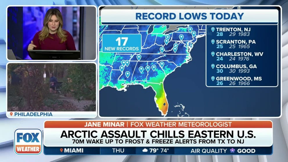 The arctic blast will finally loosen its grip on the eastern US, but it was another record-breaking cold start on Thursday morning.
