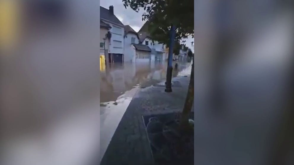 Tony Dubois shared a video on Facebook showing flooding in Boulogne-sur-Mer, France