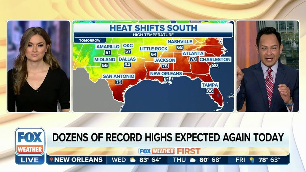 Millions of Americans are feeling the heat this week. The warmest weather shifts farther east Wednesday to the nation's heartland as the next storm gears up to roll east out of the Rockies.