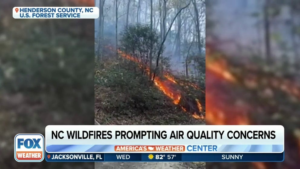 Drought conditions and falling leaves are fueling wildfire growth in North Carolina. Hundreds of firefighters are battling several large wildfires in western parts of the state. 