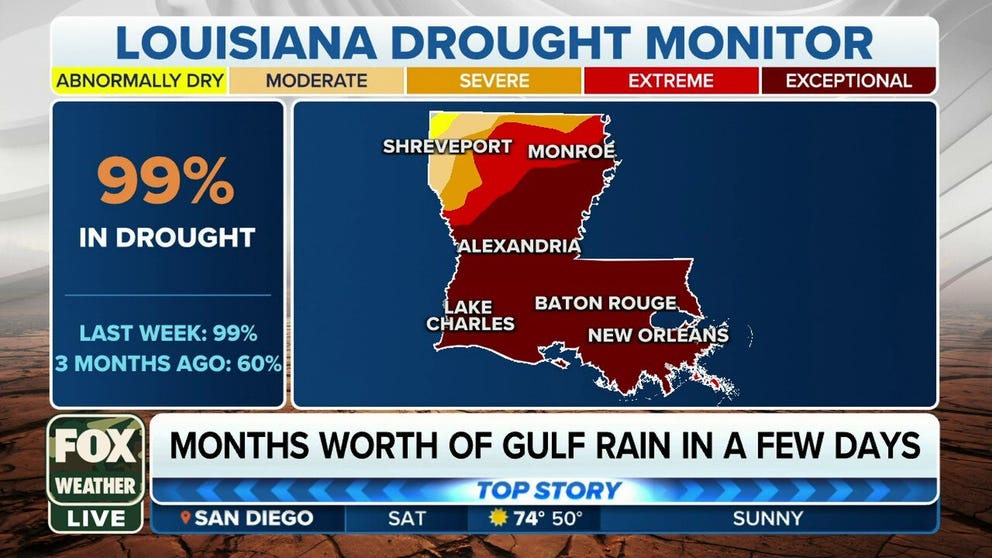 Between 3 and 5 inches of rain is forecast along the Gulf Coast through Wednesday, which would be a month's worth of rain for some spots in just a matter of days. Nov. 11, 2023.