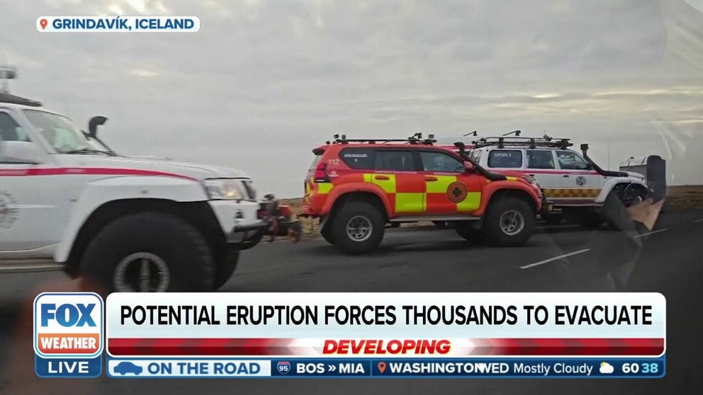 Thousands of residents were forced to flee their homes in Grindavik amid fears of a volcanic eruption in Iceland. FOX News Correspondent Bryan Llenas has new details from Reykjavik.
