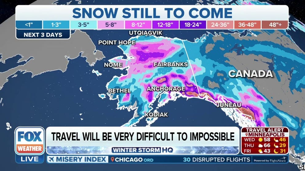 Anchorage, Alaska, is on track to see its snowiest November on record after a winter storm delivered record snowfall and more is on the way.