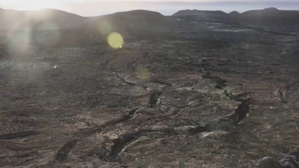 (Video from November 2023) A volcanic eruption is possible near the region of Grindavík in Iceland. This video shows an aerial perspective of the area. (Courtesy: Reuters)